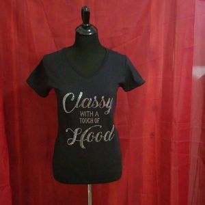 Classy with a touch of Hood bling tee